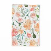 Peach Watercolor Delight Flowers Large