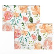 Peach Watercolor Delight Flowers Large