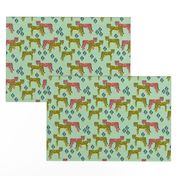 cheetah fabric // safari linocut design coral mint and chartreuse