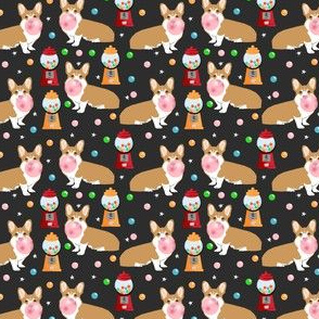 corgi bubblegum fabric dogs and gumball design - dark small size