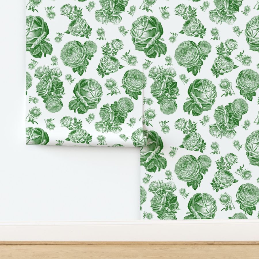 Toile Roses Green