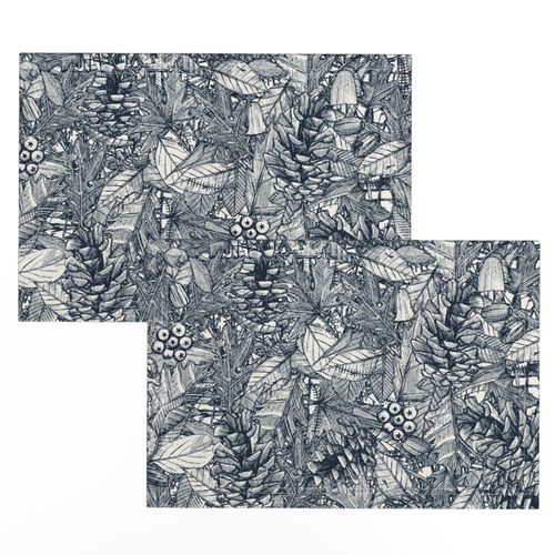 forest floor indigo ivory