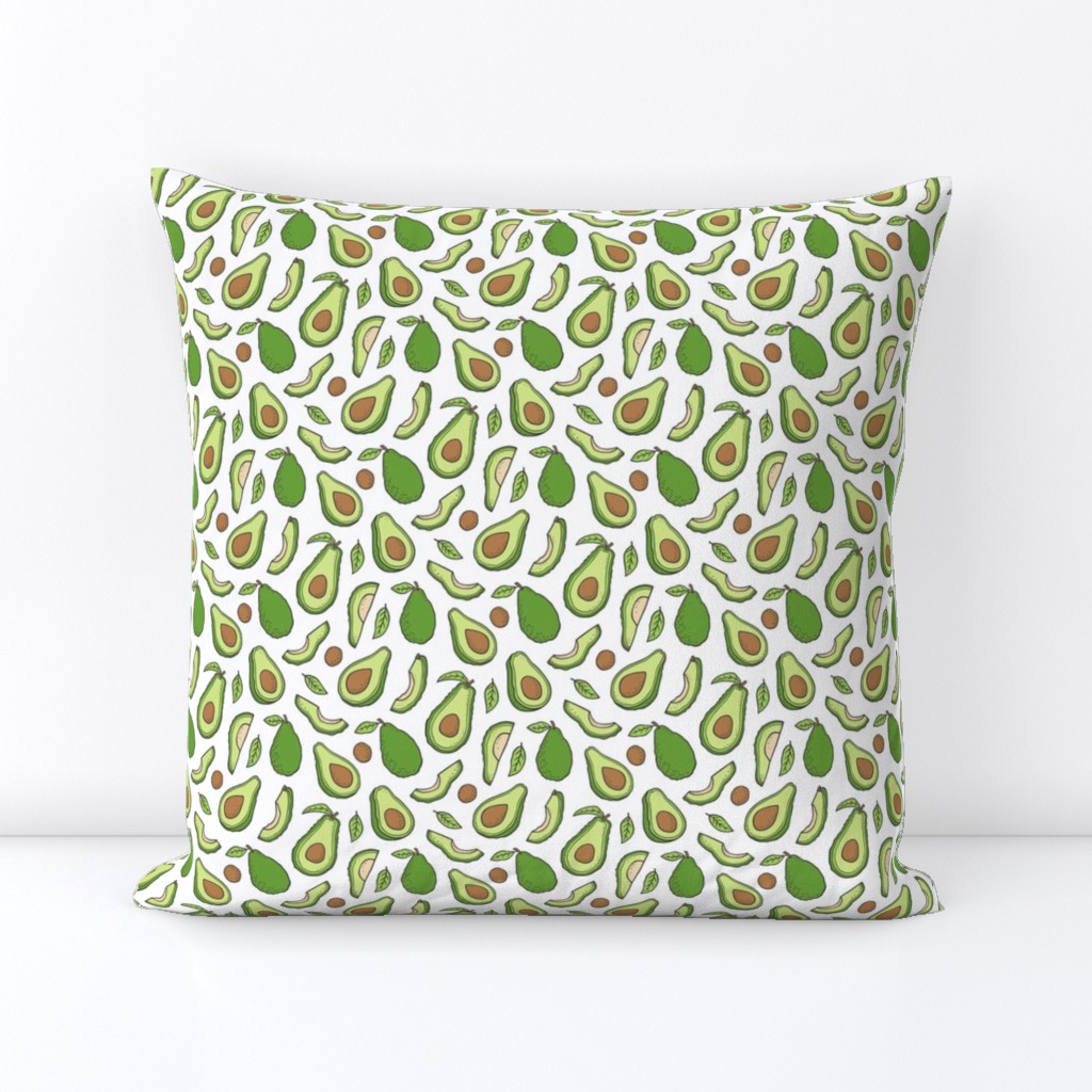 Avocado  Fabric on White Smaller