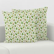 Avocado  Fabric on White Smaller