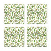 Avocado  Fabric on White Smaller