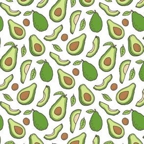Avocado  Fabric on White Smaller