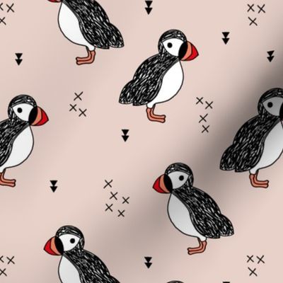 Sweet little puffin bird Scandinavian animals illustration print gender neutral