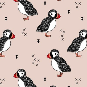 Sweet little puffin bird Scandinavian animals illustration print gender neutral