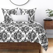 Calvarium Damask Railroaded - black on white