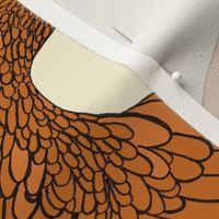 Golden Sebright on cream linen tea towel