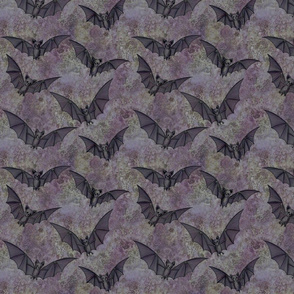 black bats on mottled purple