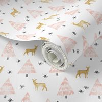 (micro print) holiday deer - blush