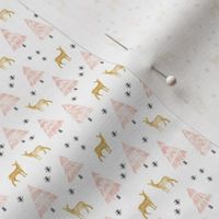 (micro print) holiday deer - blush