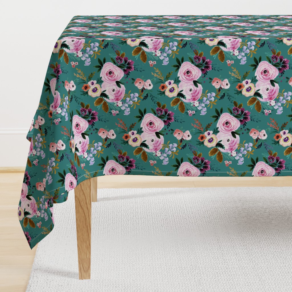 Victoria Floral teal