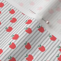 (micro print) apple picking - grey stripes