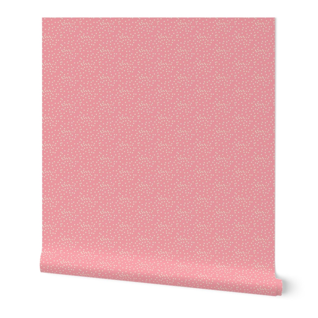 Silver Dots on Carnation Pink - Medium Scale