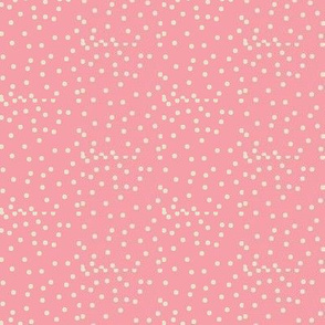 Silver Dots on Carnation Pink - Medium Scale