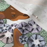 Floral brown Toy Fox Terrier portraits