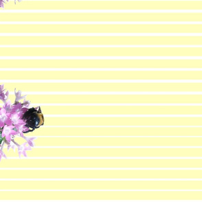 Bee on White & Yellow Horizontal