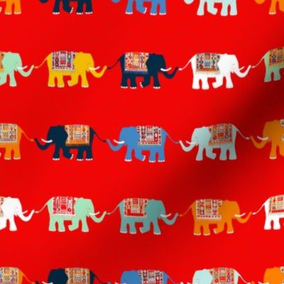 Elephant Rows (circus red)