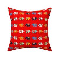 Elephant Rows (circus red)