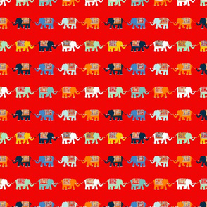 Elephant Rows (circus red)