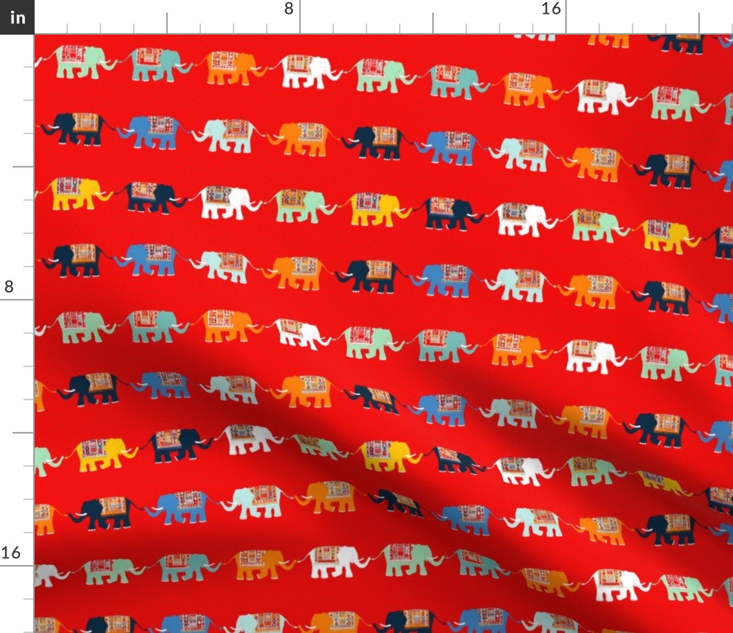 Elephant Rows (circus red)