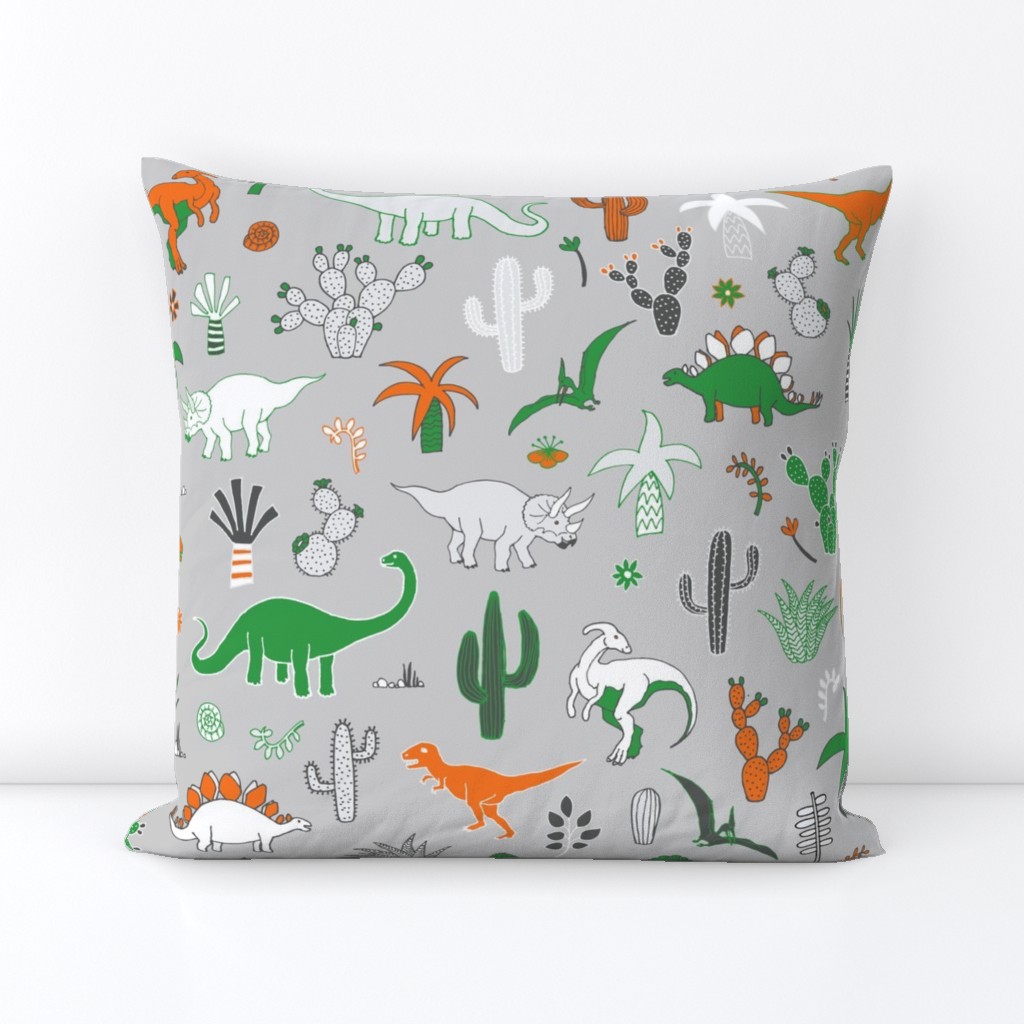 Dinosaur Desert - orange, green & white