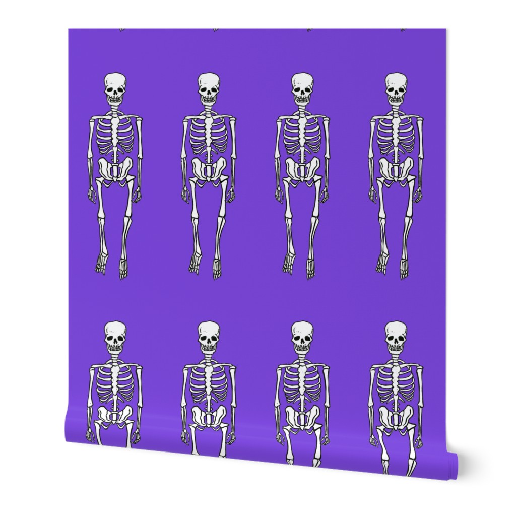 Skeletons on Purple Background