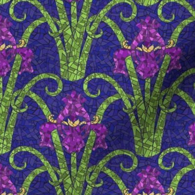 Art Nouveau Irises  -  Mosaic