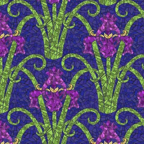 Art Nouveau Irises  -  Mosaic