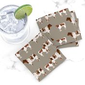 shorthorn cattle and calf fabric cows fabric - brown