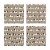 shorthorn cattle and calf fabric cows fabric - brown