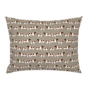 shorthorn cattle and calf fabric cows fabric - brown