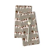 shorthorn cattle and calf fabric cows fabric - brown