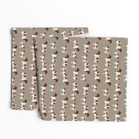 shorthorn cattle and calf fabric cows fabric - brown