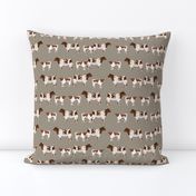 shorthorn cattle and calf fabric cows fabric - brown