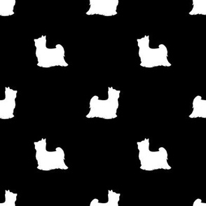 Biewer Terrier silhouette minimal dog breed black and white