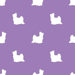 Biewer Terrier silhouette minimal dog breed purple