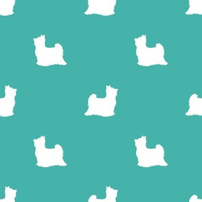 Biewer Terrier silhouette minimal dog breed turquoise