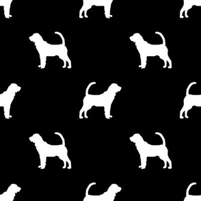 Bloodhound silhouette minimal dog fabric black and white