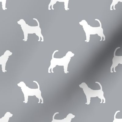 Bloodhound silhouette minimal dog fabric grey