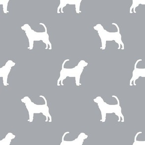 Bloodhound silhouette minimal dog fabric grey