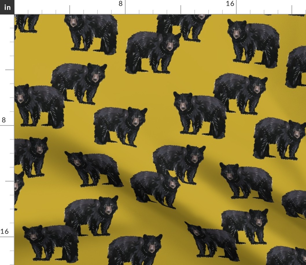 Bears Bears Bears on Gold - Larger Scale