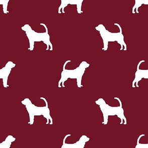 Bloodhound silhouette minimal dog fabric marroon