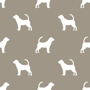 Bloodhound silhouette minimal dog fabric med brown