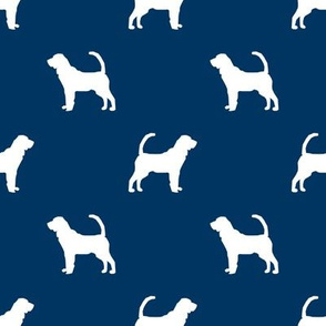 Bloodhound silhouette minimal dog fabric navy