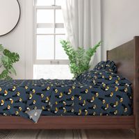 Toucan Party on Blue - Larger Scale