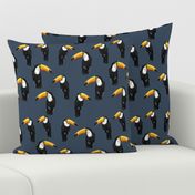 Toucan Party on Blue - Larger Scale