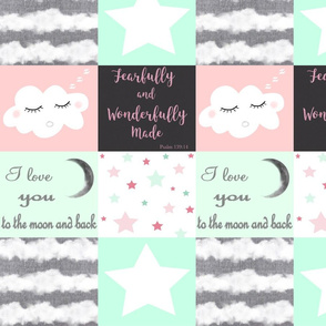 Stars and clouds scripture wholecloth